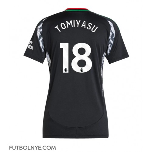 Camiseta Arsenal Takehiro Tomiyasu #18 Visitante Equipación para mujer 2024-25 manga corta